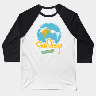 San Diego California Retro Vintage Surfer Sun Beach 619 Love Baseball T-Shirt